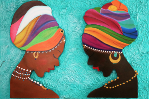 Ethnic Art - African Women with Colorful Headwraps