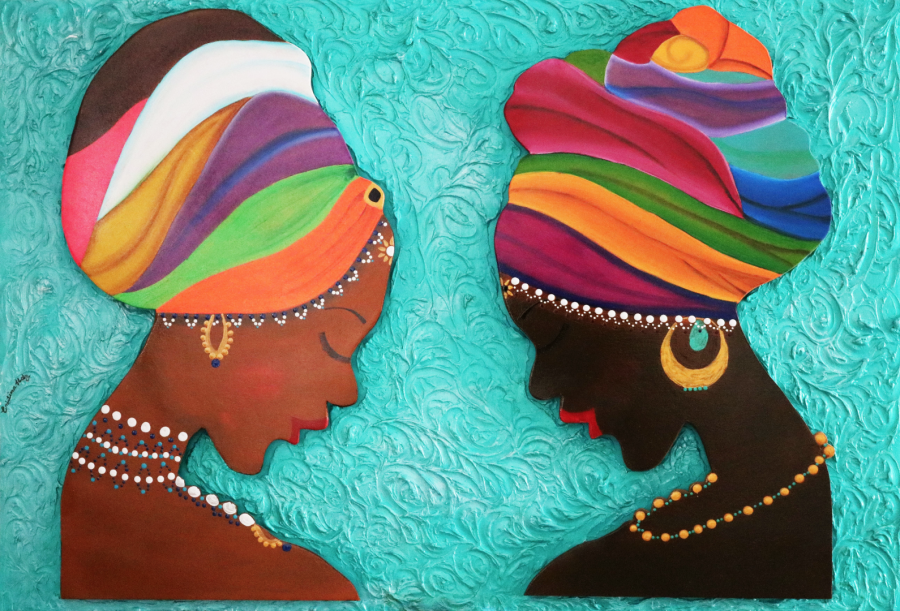 Ethnic Art - African Women with Colorful Headwraps