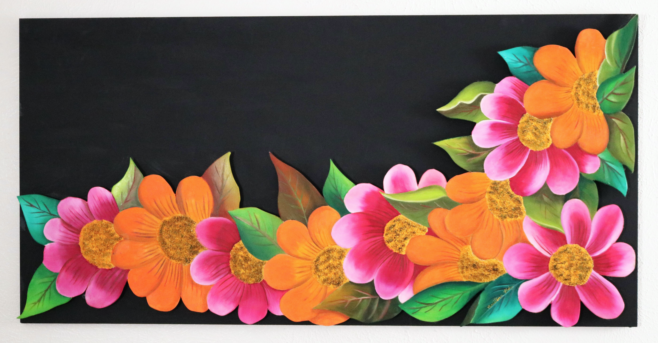 Flower Art - Pink and Orange Flowers