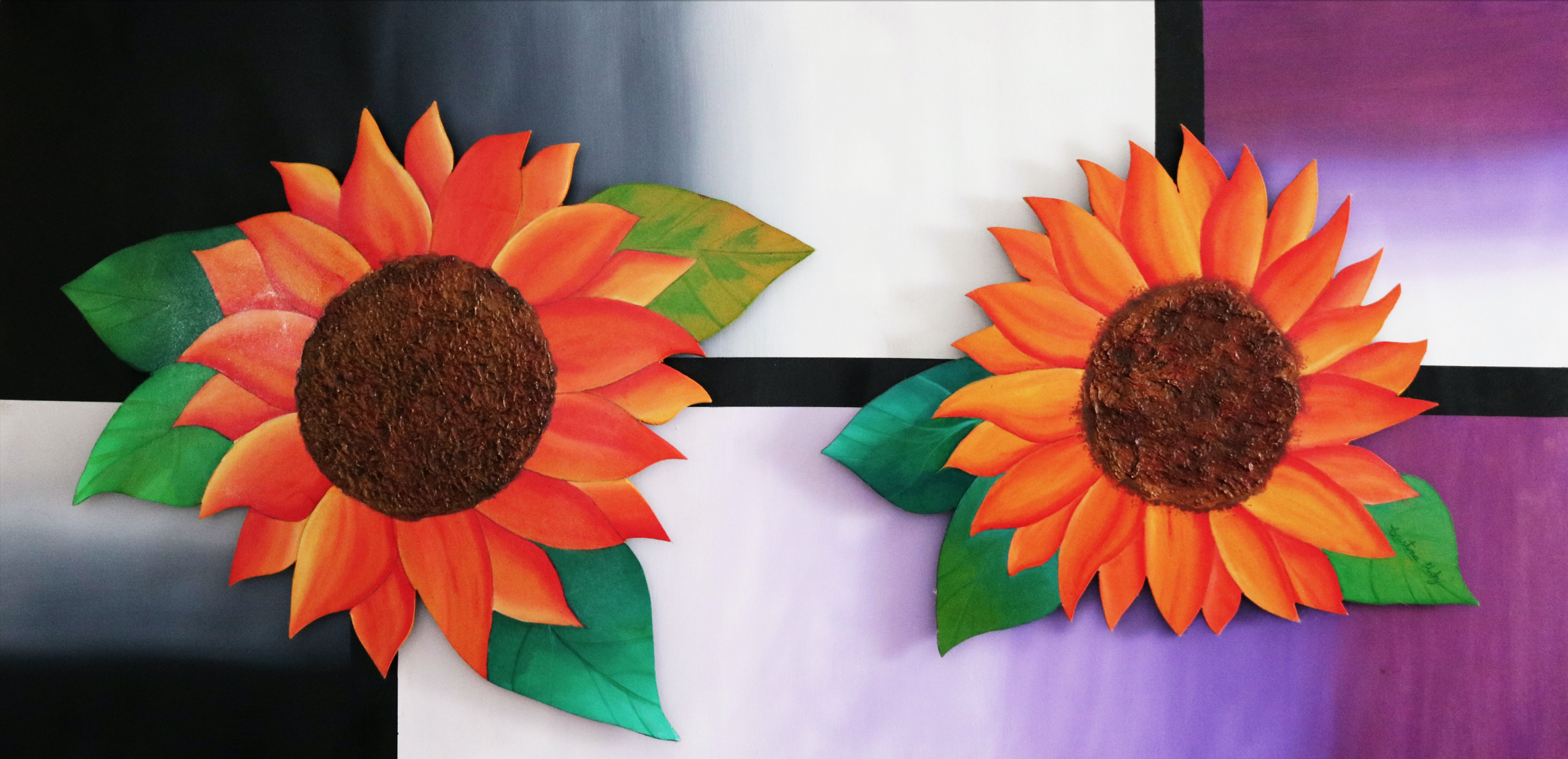 Flower Art - Orange Sunflowers