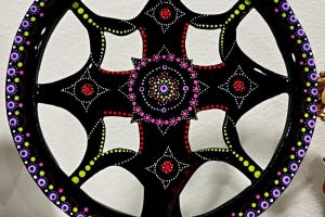 0010 - Mandala - Purple Pink Red Green Black - Violeta Rosado Rojo Verde Negro