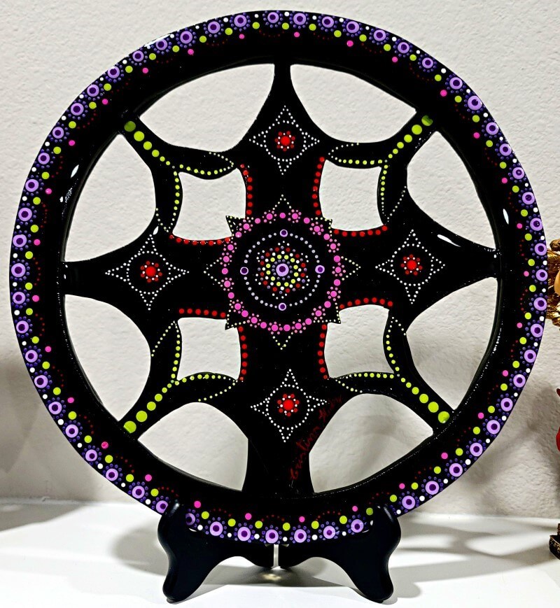 0010 - Mandala - Purple Pink Red Green Black - Violeta Rosado Rojo Verde Negro