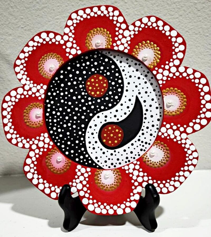 0011 - Mandala - Red Gold White Black Rojo Oro Blanco Negro