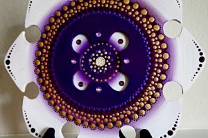 0014 - Mandala - Purple Gold White - Violeta Oro Blanco