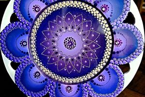 0020 - Mandala - Purple Gold White - Violeta Oro Blanco