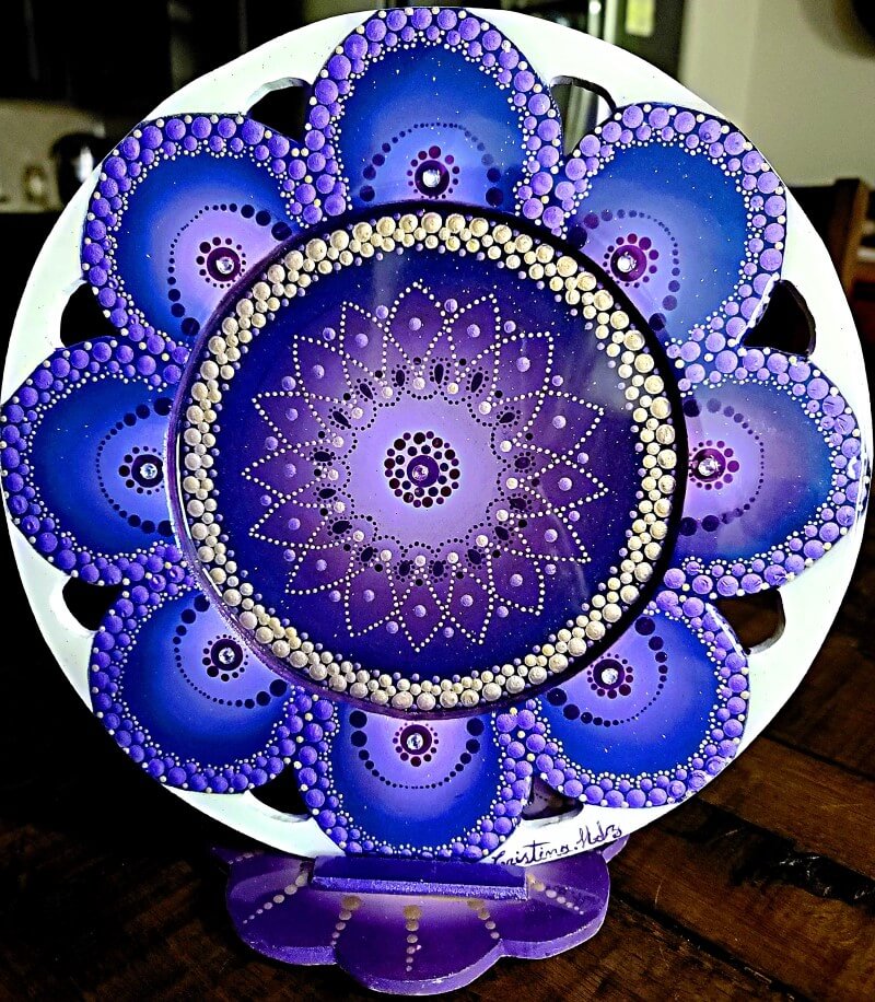 0020 - Mandala - Purple Gold White - Violeta Oro Blanco