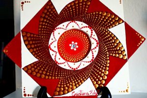 0021 - Mandala - Red Gold White - Rojo Oro Blanco