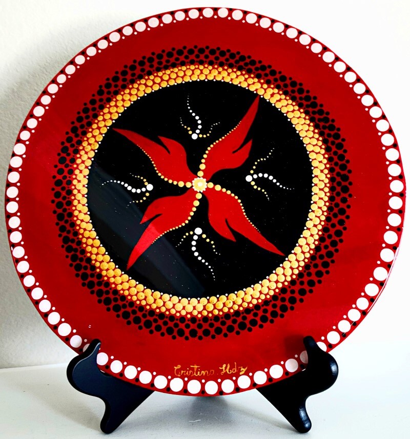 0024 - Mandala - Red Gold White Black - Rojo Oro Blanco Negro