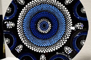 0025 - Mandala - Blue White Black - Azul Blanco Negro