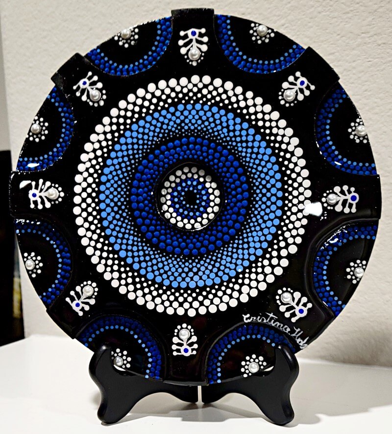 0025 - Mandala - Blue White Black - Azul Blanco Negro