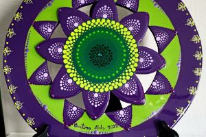 0032 - Mandala - Purple Green - Viloeta Verde