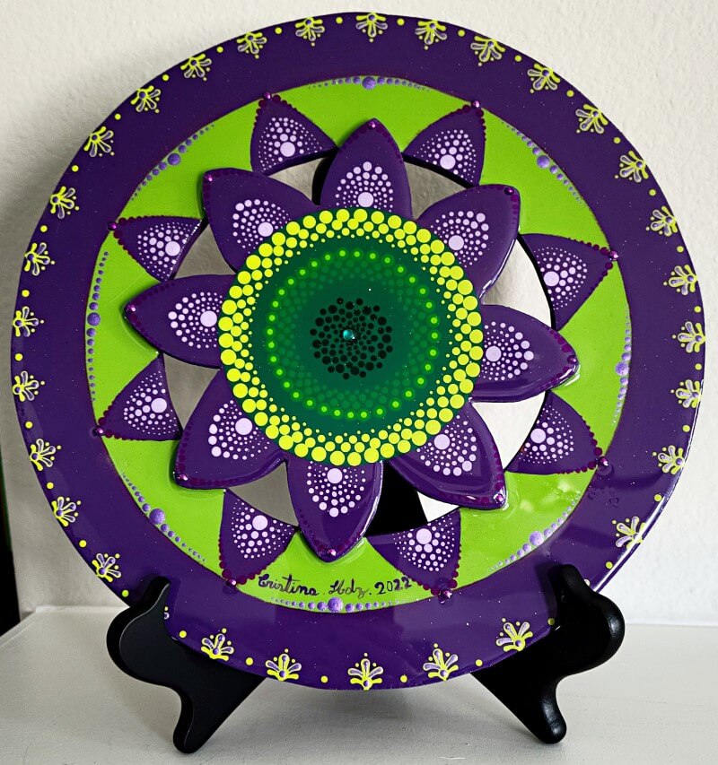 0032 - Mandala - Purple Green - Viloeta Verde