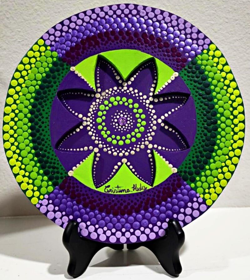 0033 - Mandala - Purple Green - Violeta Verde