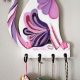 2013 – White Purple Pink Cat Key Holder – Gato Blanco Violeta Rosado Llavero