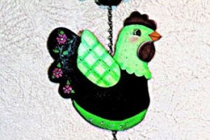 3034 - Chain Art of Chickens and Flowers - Arte en Cadena de Pollos y Flores