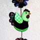 3034 – Chain Art of Chickens and Flowers – Arte en Cadena de Pollos y Flores