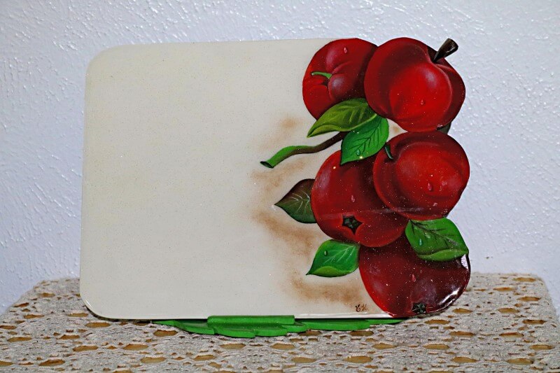 7021 - Set of Four Place Mats of Fruits with Stand - Set de Cuatro Individuales de Frutas con Soporte