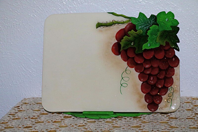 7024 - Set of Four Place Mats of Fruits with Stand - Set de Cuatro Individuales de Frutas con Soporte